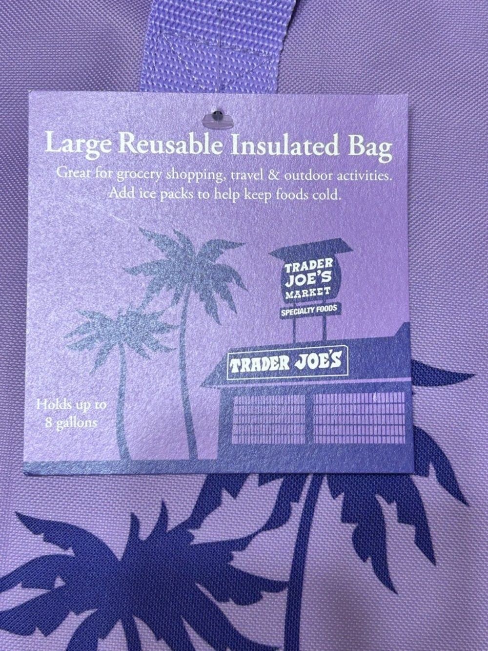 Trader Joe's Limited Edition Large Insulated Reusable Tote Bag Purple Rain - Picture 3 of 4